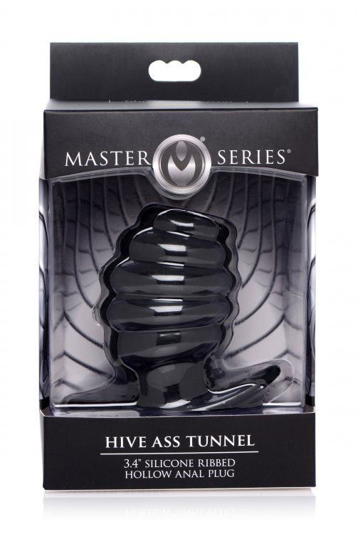 Master Series - Hive Ass Hollow Anal Plug M-size - Black photo-6