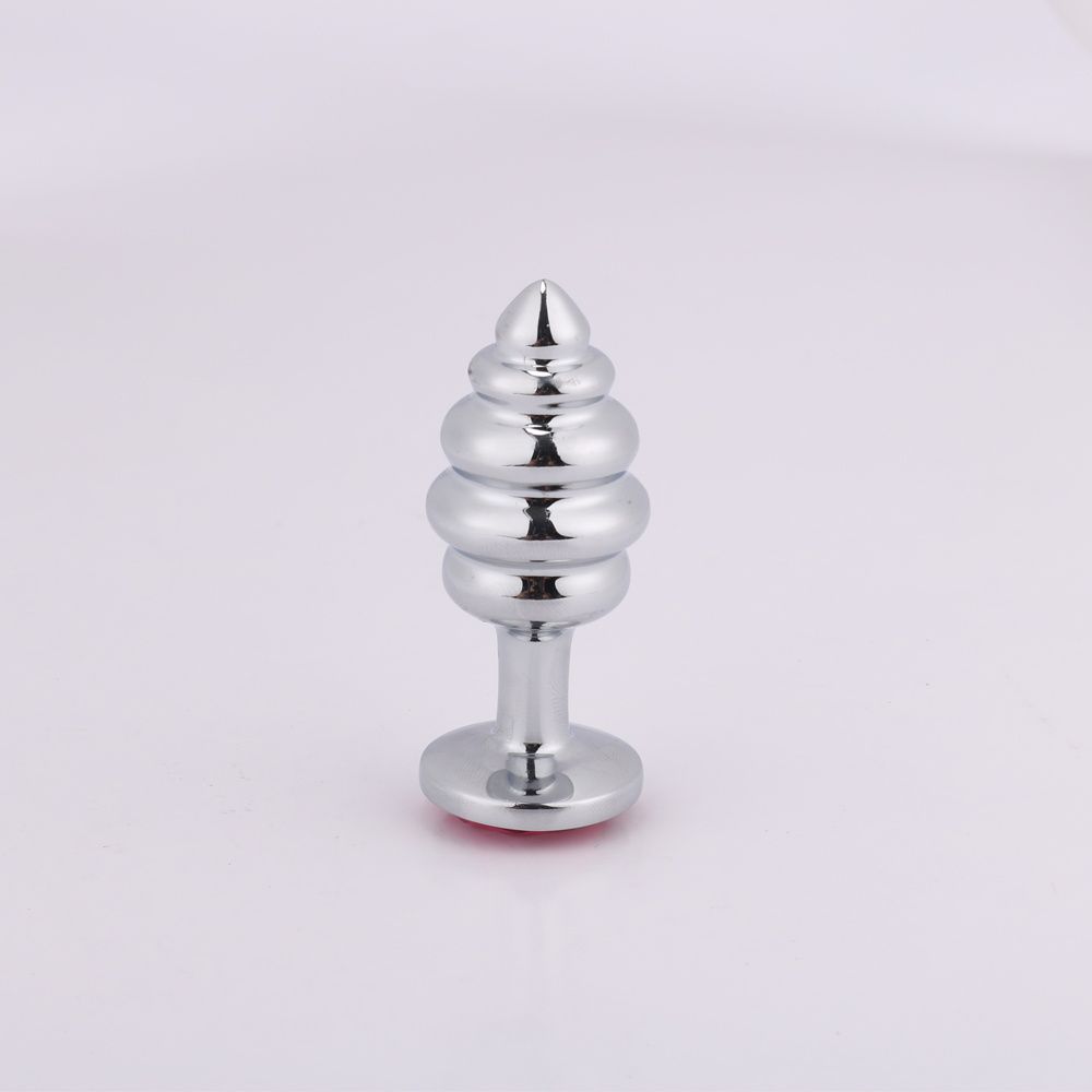 MT - Anal Plug 70x30mm - Silver/Pink photo-2