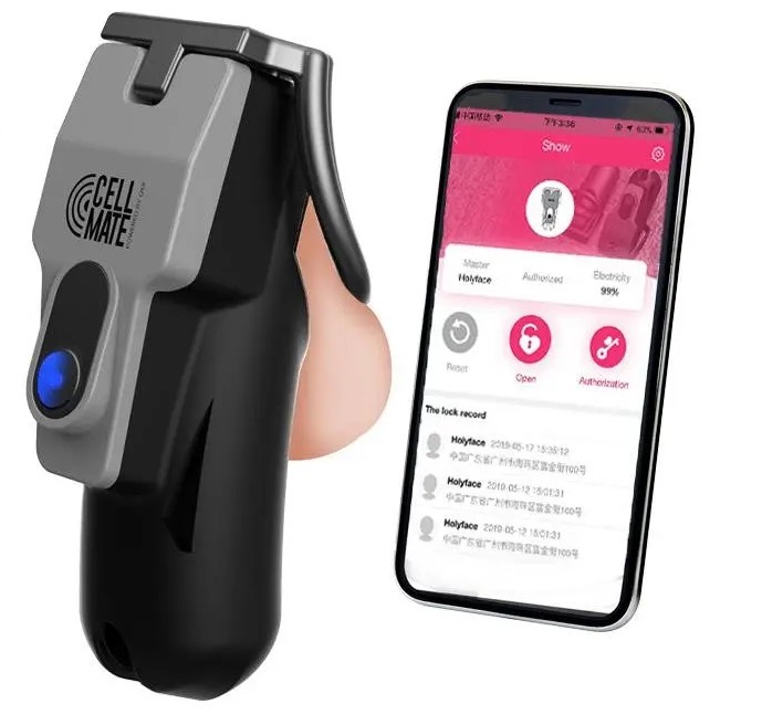 Cellmate is the world's first app controlled chastity de... QIUI - CellMate APP Controlled Chastity Device Long - Black photo-2