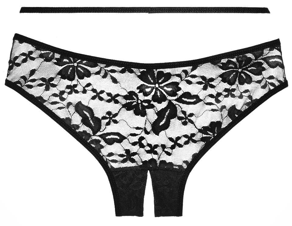 Beautiful panties with open crotch Allure - Crotchless Sweet Heavens Panty - Black photo-4