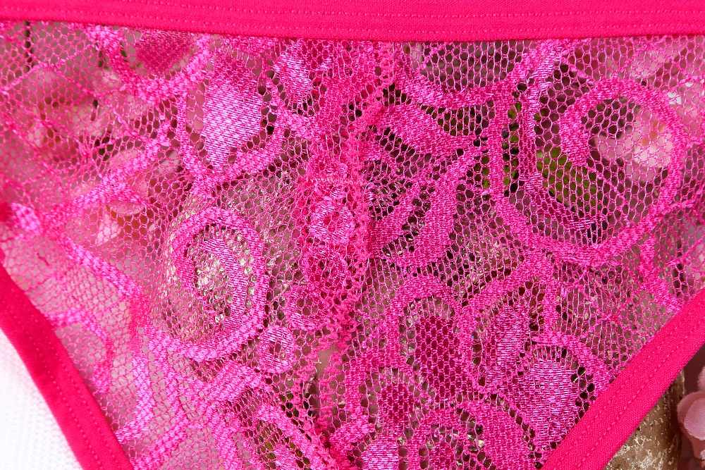 SB - 開檔內褲 T192 - 玫瑰紅色 照片-12