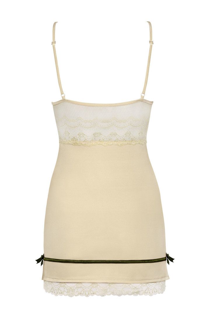 Wanna feel something sweeter than the sweetest caramel desse... Obsessive - Carmelove Chemise & Thong - Beige - S/M photo-8