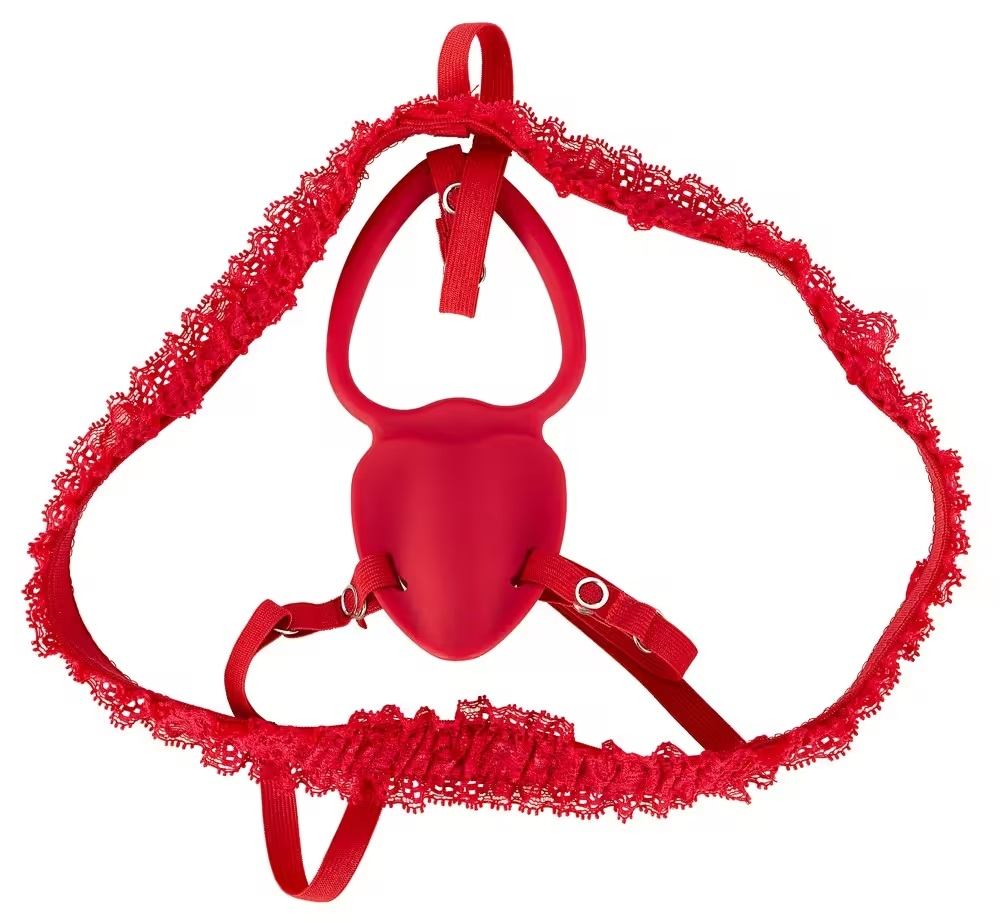 You2Toys - Lay-On Strap Vibro Set - Red 照片-4