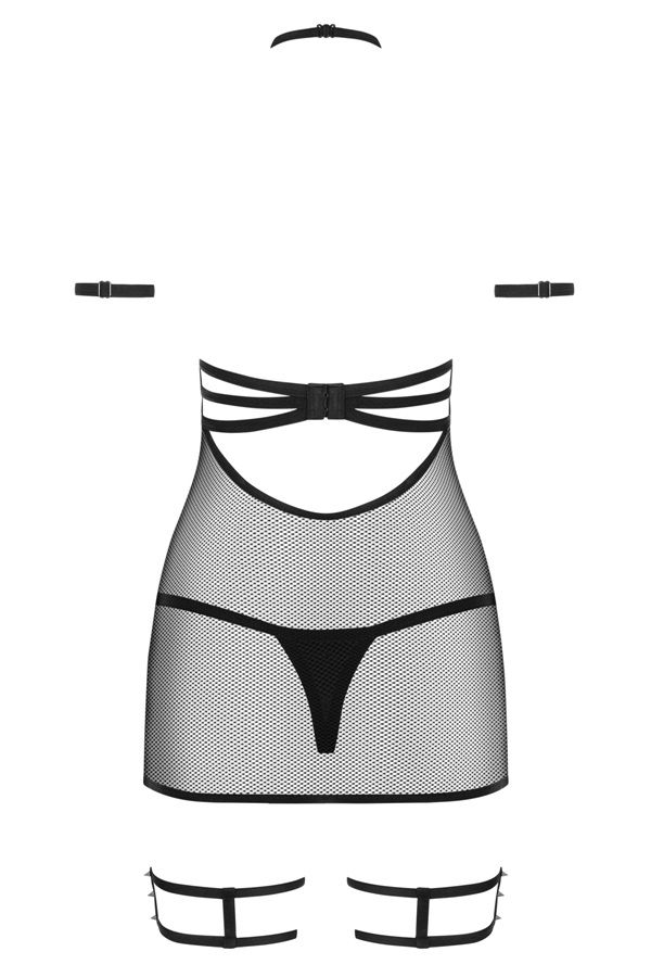 You as a stunning temptress? Sounds like a great idea for to... Obsessive - 858-CHE-1 Chemise & Thong - Black - S/M photo-8