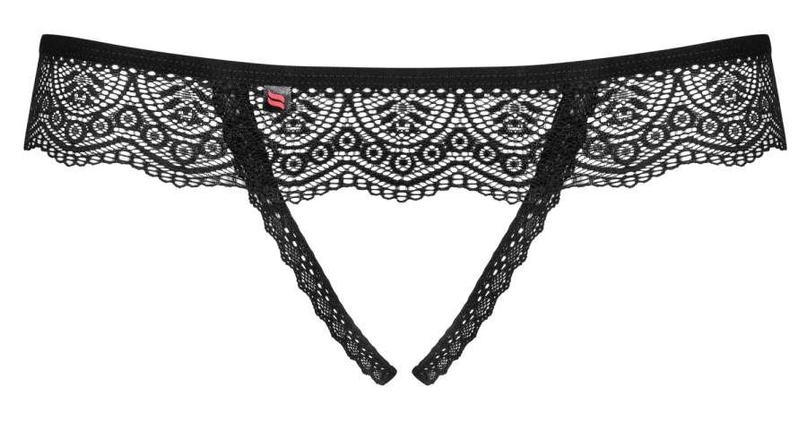 Spicy, naughty and exciting. This thong brings a spark of de... Obsessive - 864-THC-1 Crotchless Thong - Black - S/M photo-7