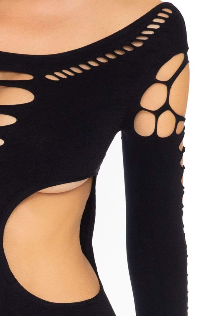 Fashion looks, but add a little spice. The seamless shredded... Leg Avenue - Smooth Talk Shredded Dress - Black photo-3