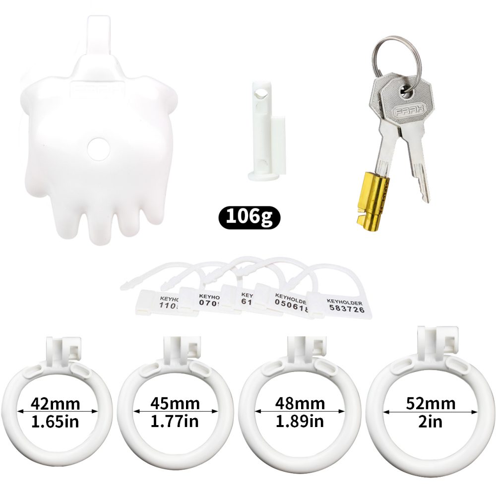 Material: Resin
Cage high: 32mm  ... FAAK - Hand Shaped Resin Chastity Cage - White photo-11