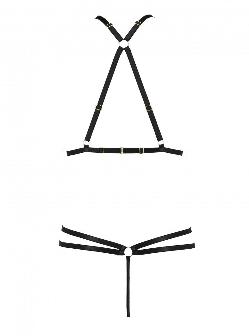 Lorry set consist of an open bra combined with a timeless ch... Passion - Lorry Set - Black - S/M photo-6
