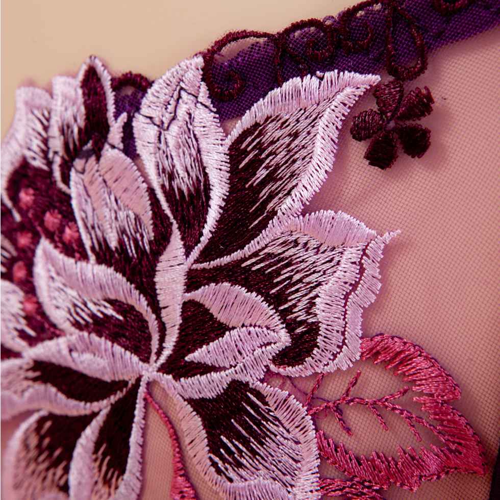 Full back shorts to enjoy the strange of sheer, moist and ad... Costume Garden - GB-349 Graceful Flower Panties - Purple photo-6