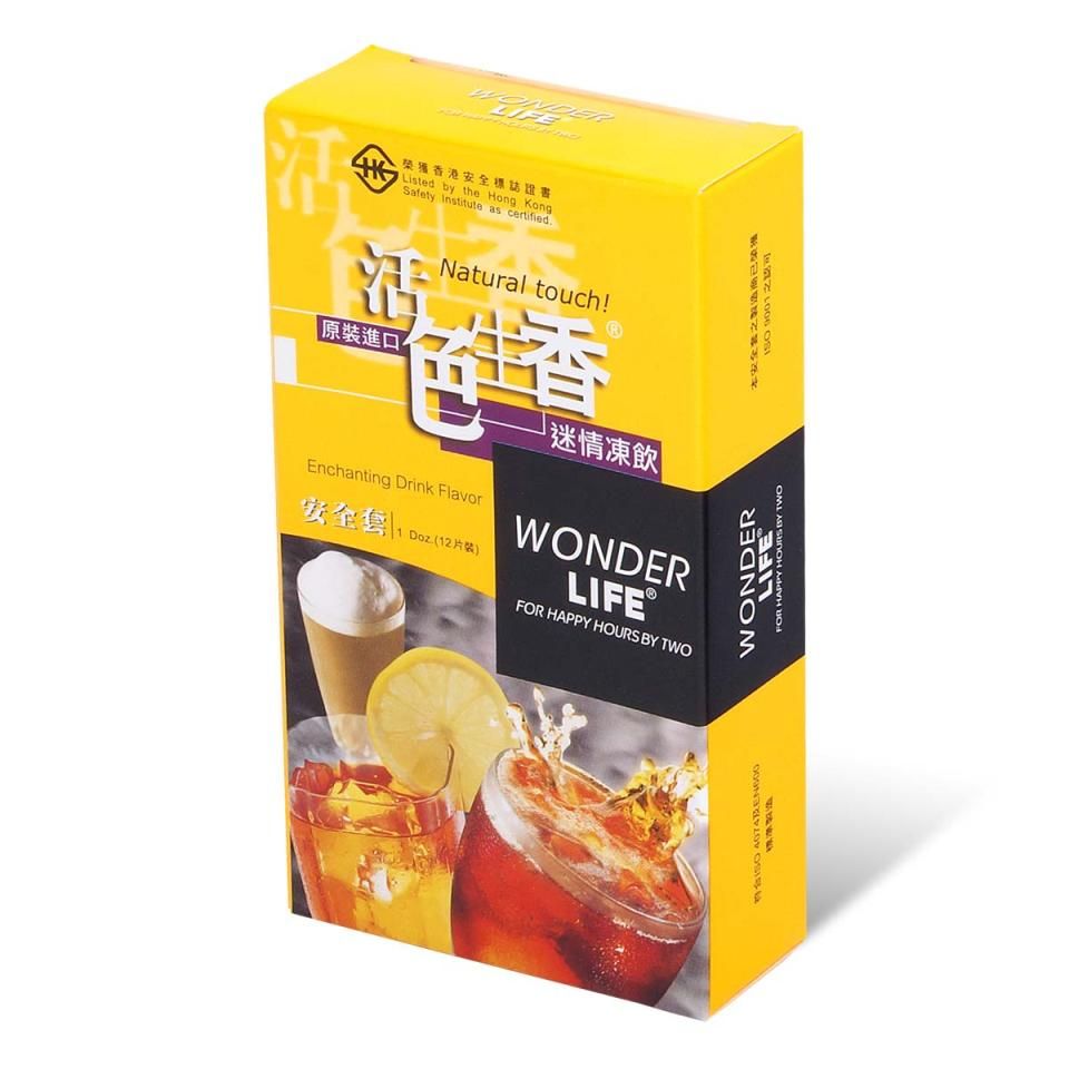 3 flavors: Cola, Lemon tea, and Cappuccino
Each condom is ma... Wonder Life - Enchanting Drink Flavor 12's Pack photo-2