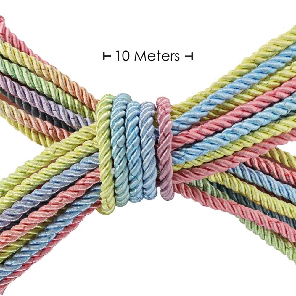 Engage in the dominant (or submissive) game of bonda... Ouch - Bondage Rope 10m - Pastel Rainbow photo-2