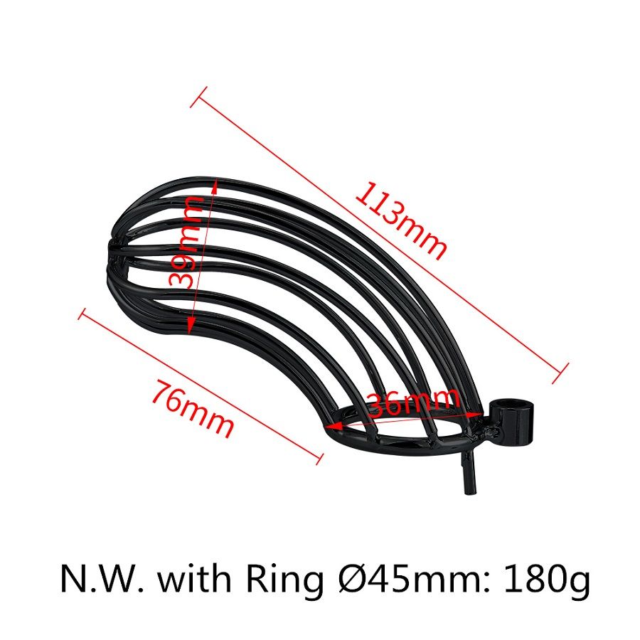 Diameter of cage: 39mm
Diameter of Ring: 40mm/45mm/50mm
N.... MT - Cock Cage 50mm - Black photo-5