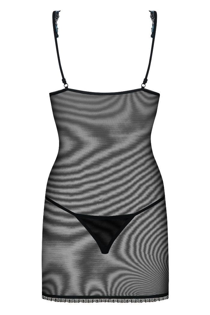 Obsessive -Amanta Chemise&Thong - 黑色 - XXL Obsessive -Amanta Chemise&Thong - 黑色 - XXL 照片-4