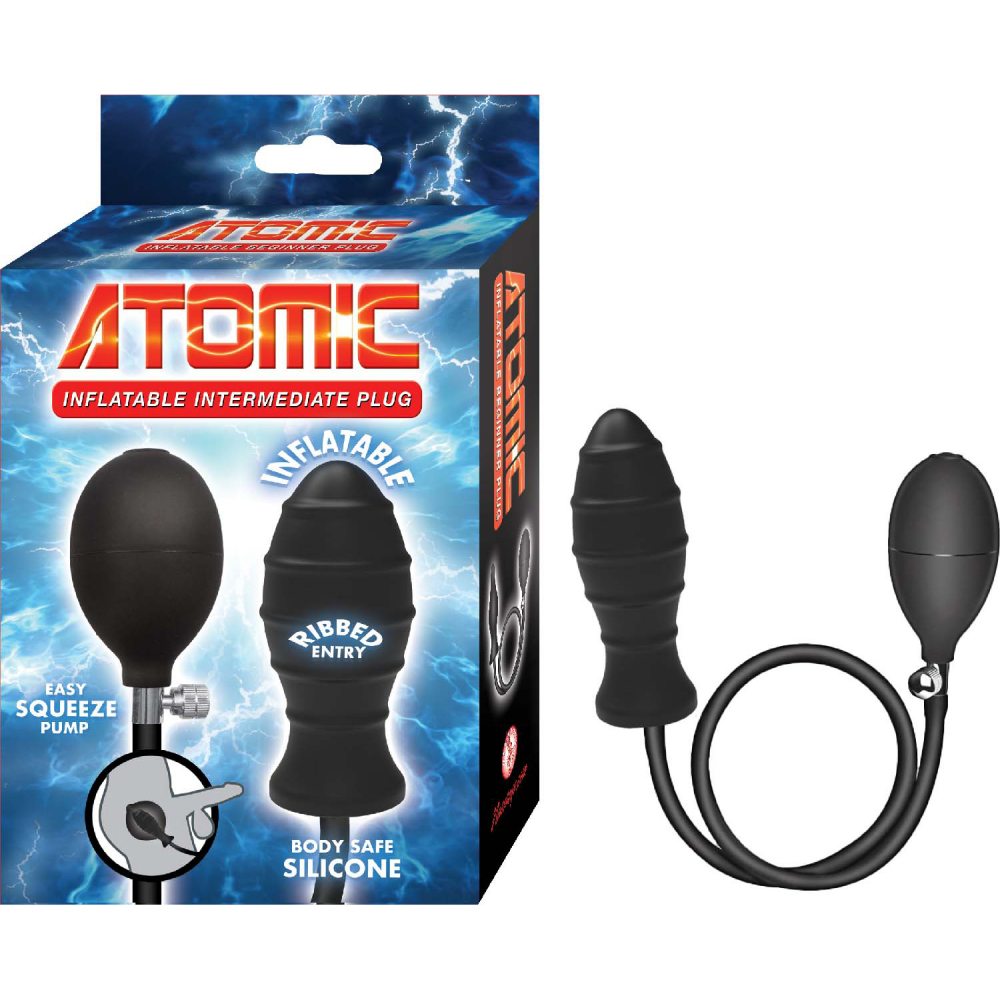 Say hello to next-level pleasure with the Nasstoys Atomic In... Nasstoys - Ribbed Inflantable Plug - Black photo-4