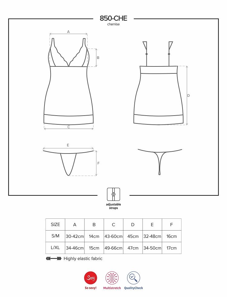 Have you been waiting for amazing moments? Good news – they’... Obsessive - 850-CHE-6 Chemise & Thong - Blue - L/XL photo-9