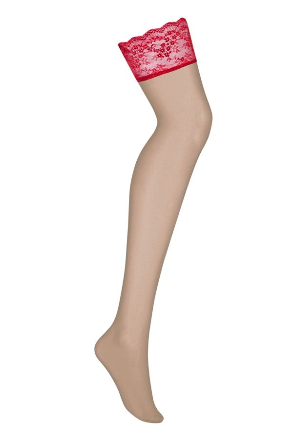 Show your legs in this incredibly sexy stockings. The red la... Obsessive - Lovica Stockings - Red - L/XL photo-5