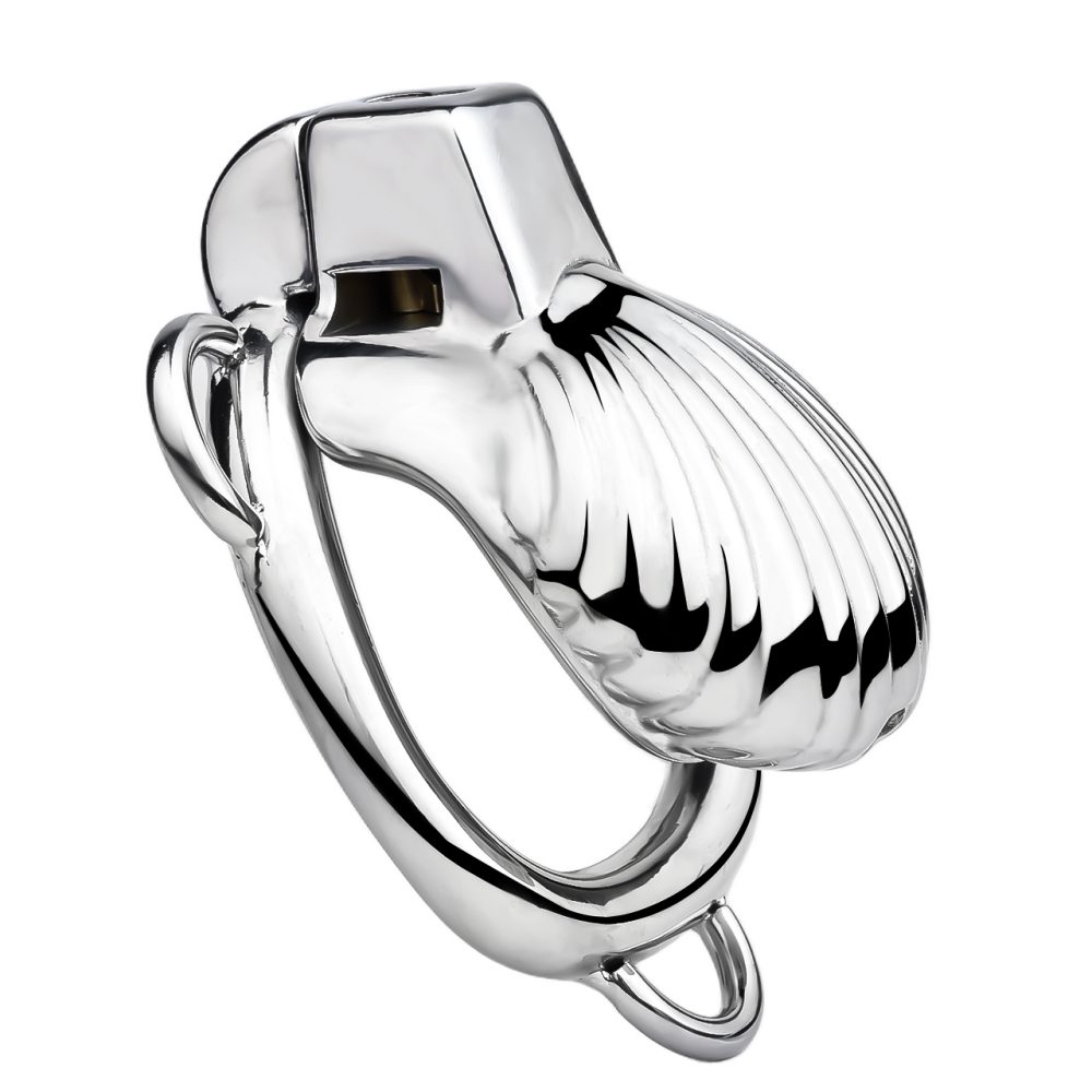 Material: 304 Stainless steel
Cage high: 50mm
Total length:... FAAK - Shell Chastity Cage 45mm - Silver photo-5