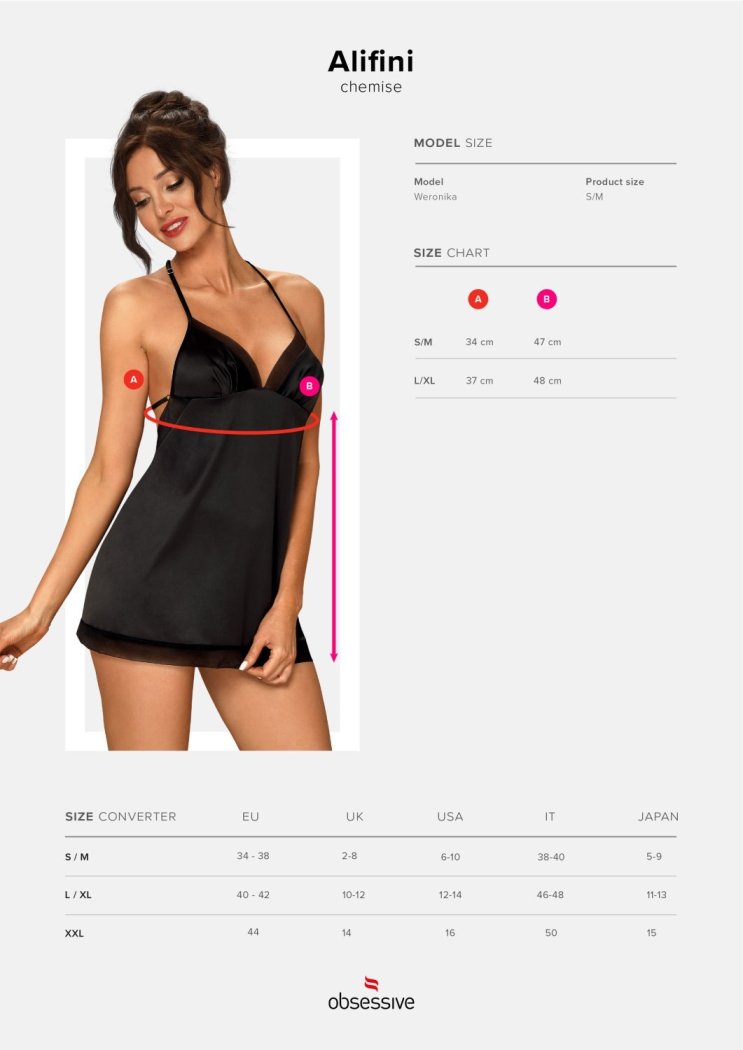 Treat yourself to some wonderful moments! We have something ... Obsessive - Alifini Chemise & Thong - Black - S/M photo-9