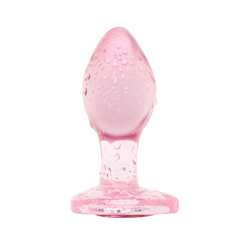 Add a touch of elegance to your anal adventures with this gl... Easytoys - Heart Glass Plug - Pink photo-3