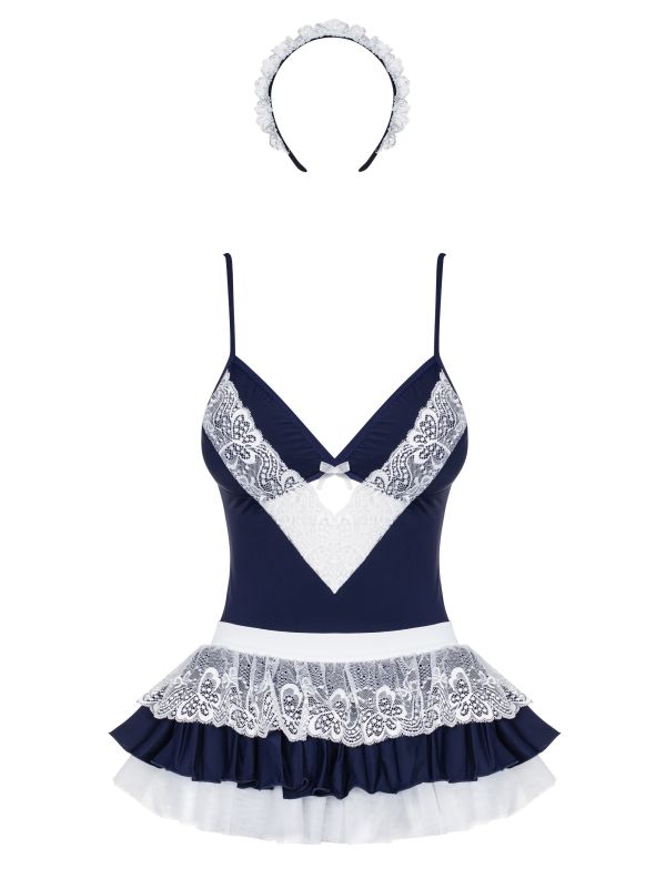 The best way to create a hot atmosphere in your bedroom? Use... Obsessive - 872-CST-6 Maid Costume - Blue - L/XL photo-9