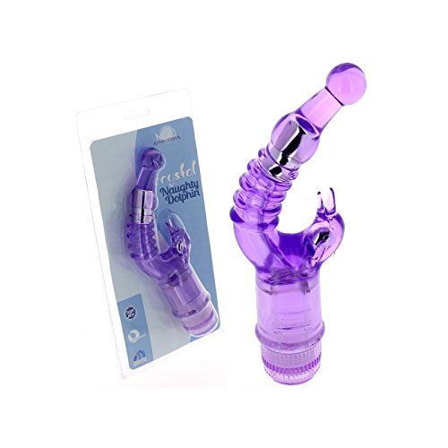 Use your waterproof Naughty Rabbit Vibrator in the tub, show... Aphrodisia - Naughty Dolphin Crystal Stimulator Vibe- Purple photo-22