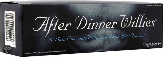 Box of 10 plain chocolate willies filled with Mint Fondant.
... Spencer&Fleetwood - After Dinner Willies photo-4