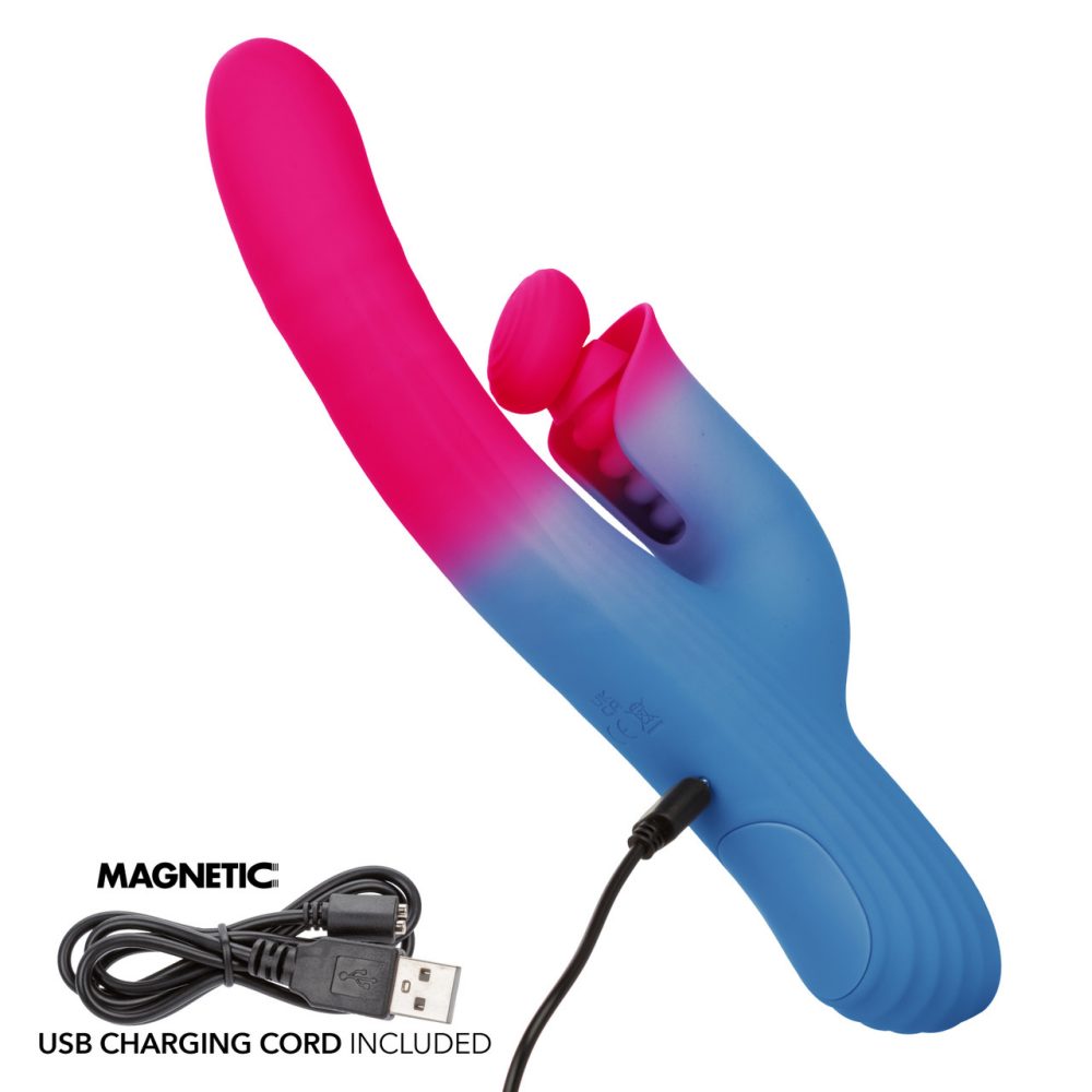 Step into a world of ultimate pleasure with the Elation Thru... CEN - Elation Thrusting Dual Stimulator - Blue/Pink photo-5