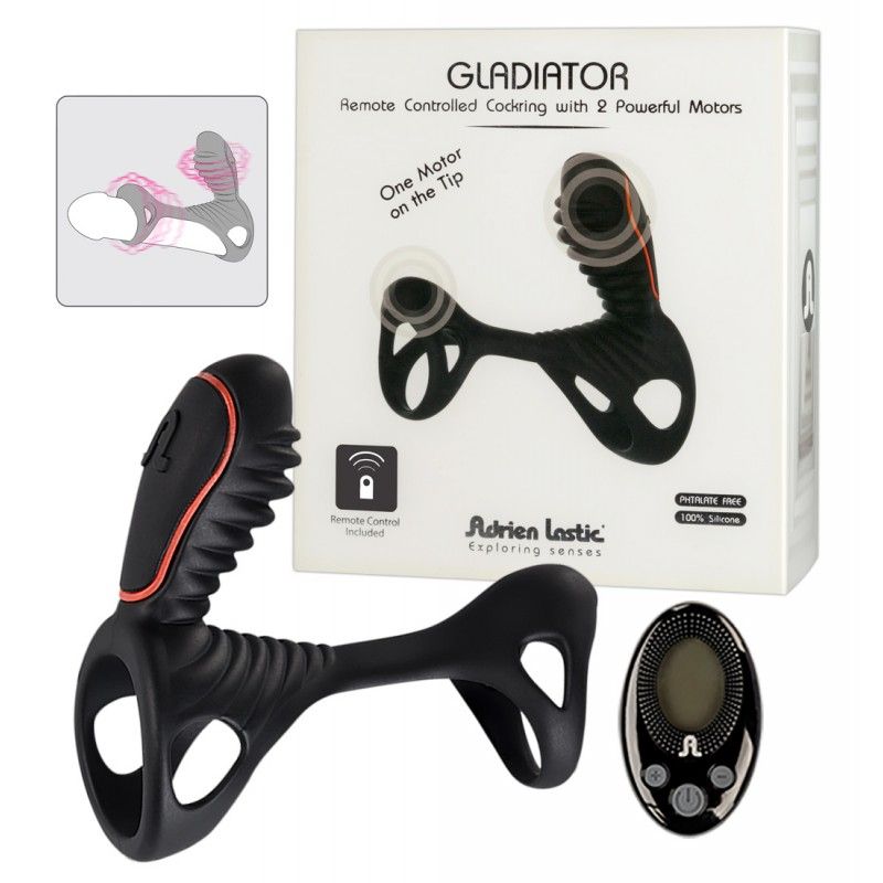 Revolutionary and powerful vibrating ring with remote contro... Adrien Lastic - Gladiator Remote Controlled Cock Ring photo-20