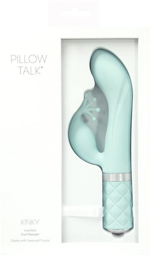 Pillow Talk - Kinky 兔子震动器 - 蓝绿色 照片