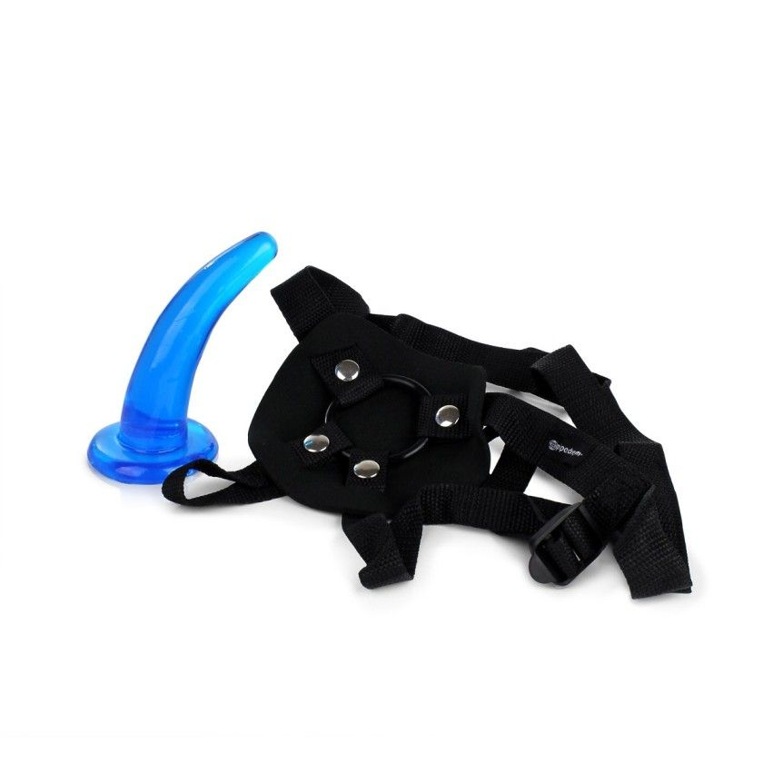 You teased him first with a tongue or finger, and now he wan... Fetish Fantasy - Beginners Strap-On for Him - Blue photo-2