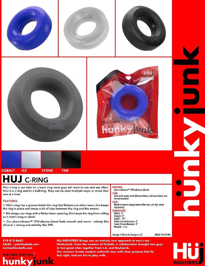 HUJ c-ring, a grippy ring you will want to use and use often... Hunkyjunk - Huj Cock Ring - Ice photo-5