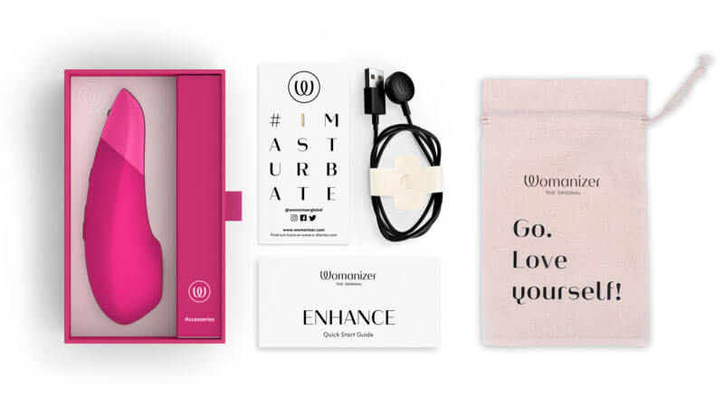 Womanizer - Enhance Pleasure Air & Deep Vibration Clit Stimulator - Vibrant Pink photo-13