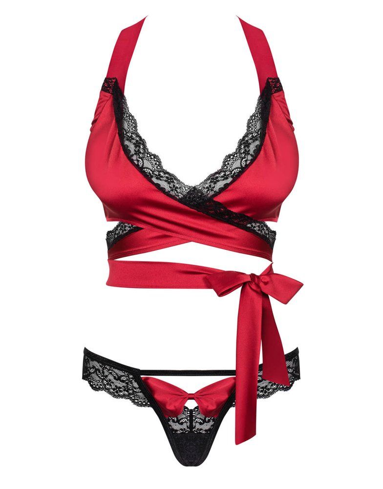 Do you like red? Would you like to put on something enticing... Obsessive - Sensuelia 2 pcs Set - Red - L/XL photo-7