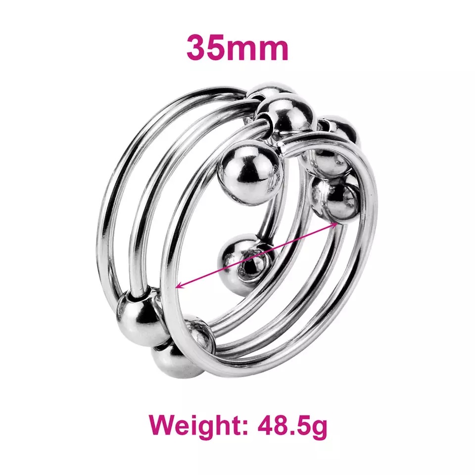 MT - Slide Ball Penis Ring 35mm - Silver photo-8