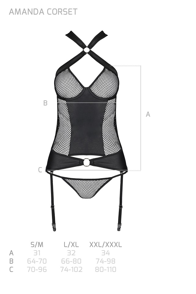 Passion - Amanda 紧身束衣 - 黑色 - L/XL 照片