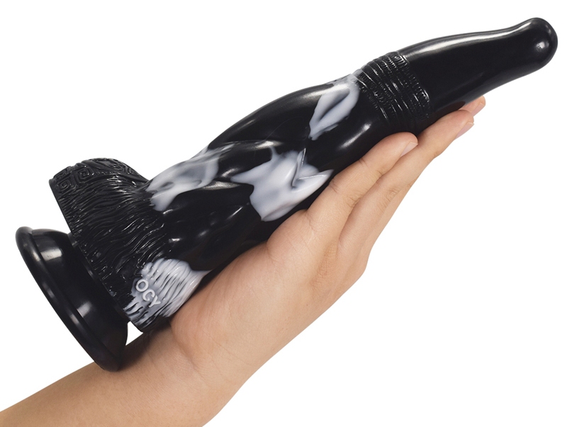 Great and big animal dildo, softness, skin-friendly and flex... FAAK - Mythical Beast KuiNeo Plug - Black/White photo-5