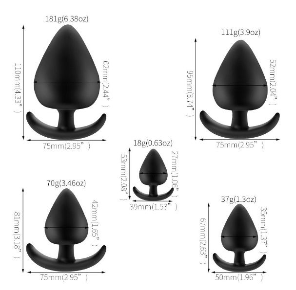 MT - Mushroom Anal Plug 53x27mm - Black photo-2