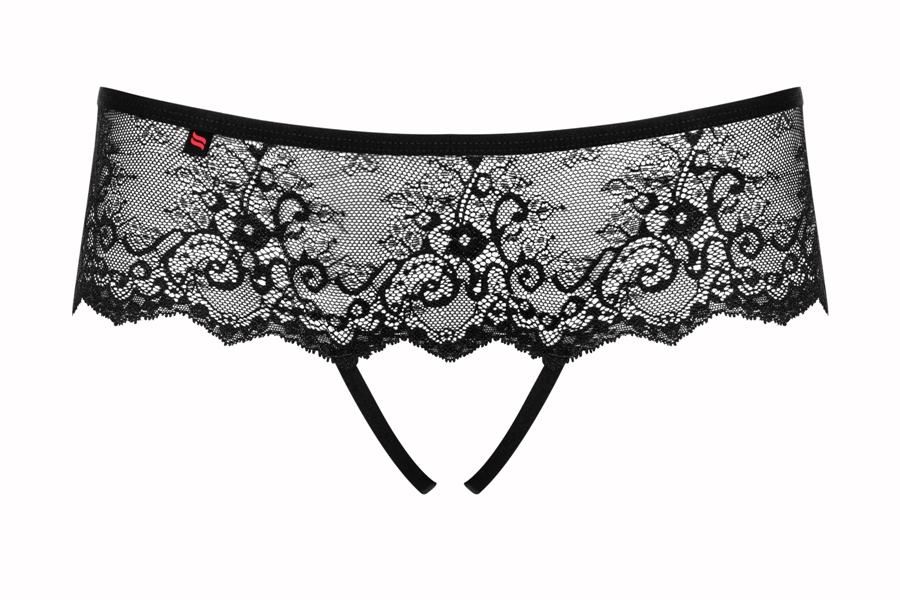 Adorable lace and sexy details are close at your hand. With ... Obsessive - Merossa Crotchless Panties - Black - S/M photo-10