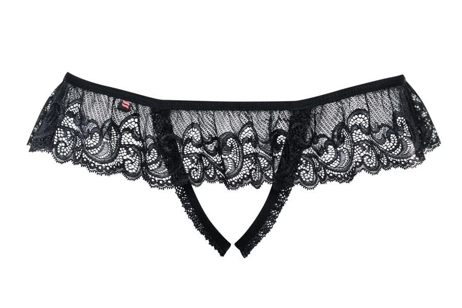 Piquant warm-up before a really hot night? That’s a spicy id... Obsessive - 830-THC-1 Crotchless Thong - Black - L/XL photo-7