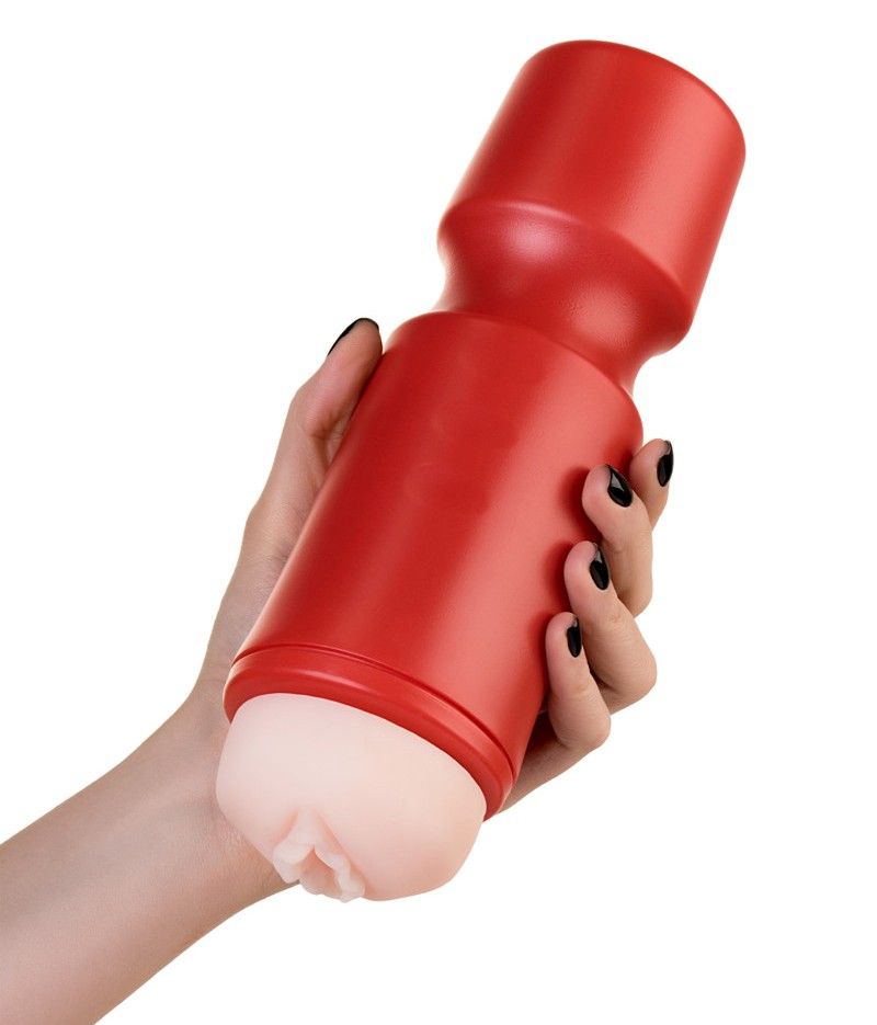 Compact masturbator in the form of a vagina, it is an incred... A-Toys - Pussy Masturbator - Red photo-2