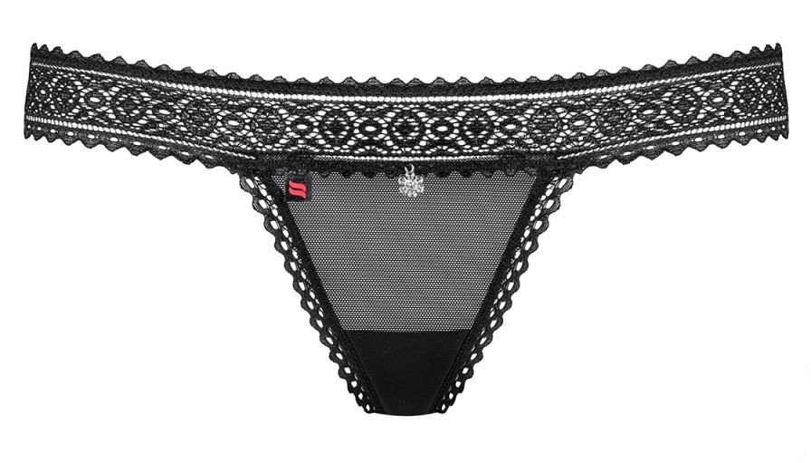 This beautiful and tempting design will emphasize your femin... Obsessive - 862-THO-1 Thong - Black - L/XL photo-6