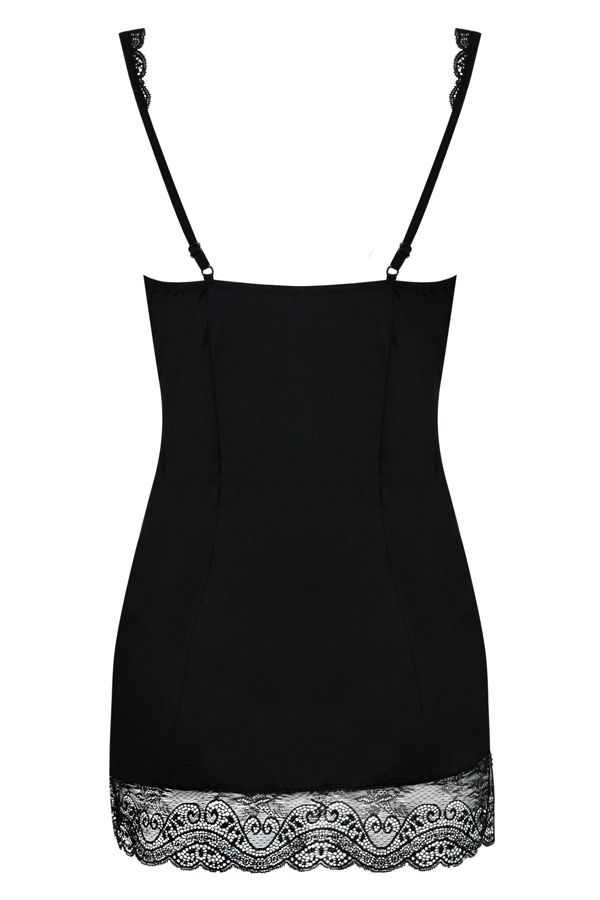 Elegant? Of course! So are you dreaming about something spec... Obsessive - Miamor Chemise & Thong - Black - S/M photo-8
