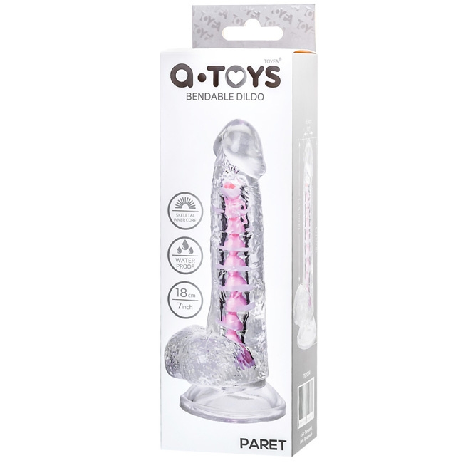 Flexible dildo with the skeleton inside the that allows you ... A-Toys - Paret Bendable Dildo - Clear photo-7