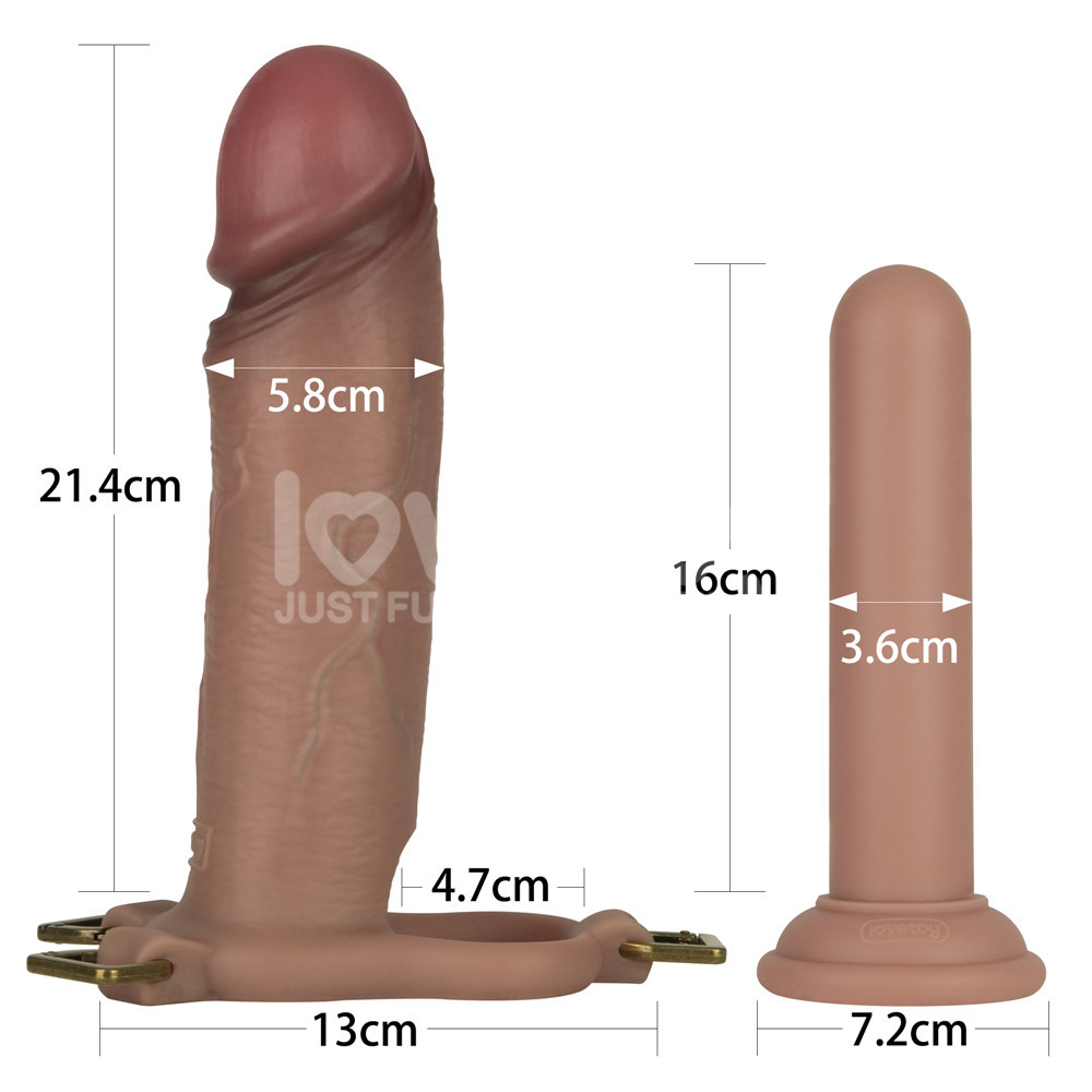 Built to deliver the most lifelike satisfaction, this innova... Lovetoy - 9'' Ingen Enhanced Strap-On Set XS-M - Flesh photo-20