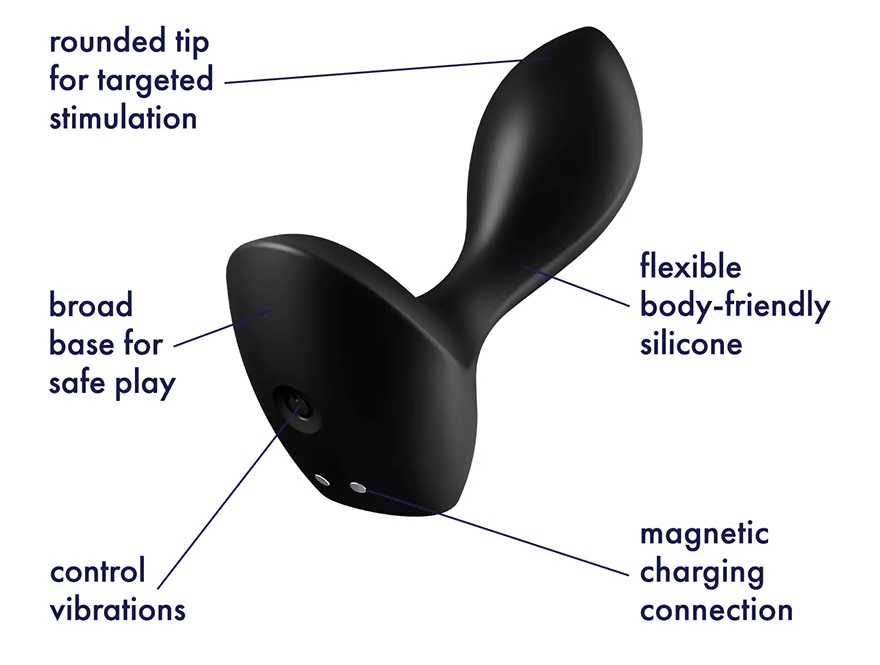 The rounded shape and powerful vibrations make the silicone ... Satisfyer - Backdoor Lover Plug - Black photo-8