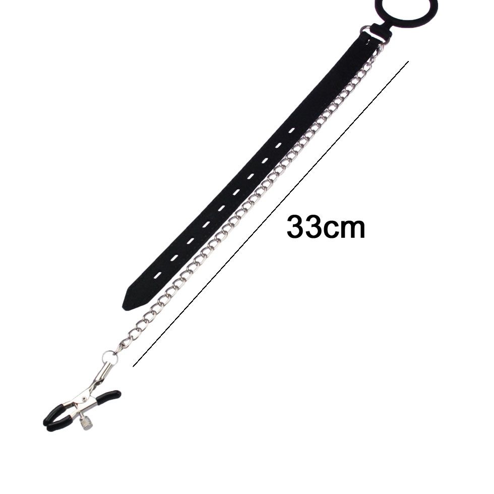 Shame and crown intersect each other.
A new lineup appears i... A-One - Training Opening Ring with Nipple Chain - Black photo-8