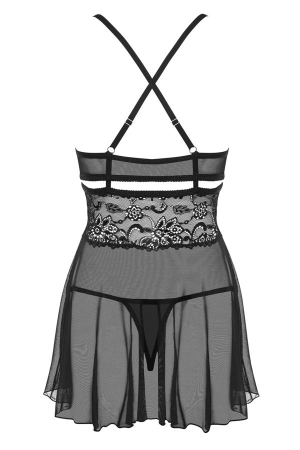 Do you like to warm up the atmosphere in your bedroom? You’l... Obsessive - 838-BAB-1 Babydoll & Thong - Black - S/M photo-8