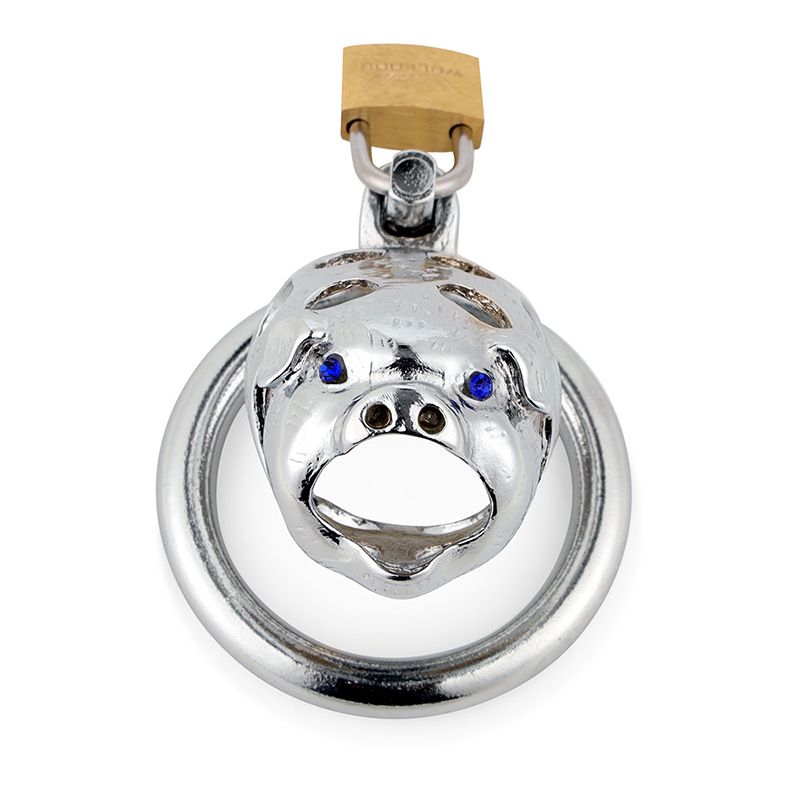 Silver chastity device in the shape of Chinese traditional z... MT - Wild Boar Chastity Cage 45mm - Silver photo-2
