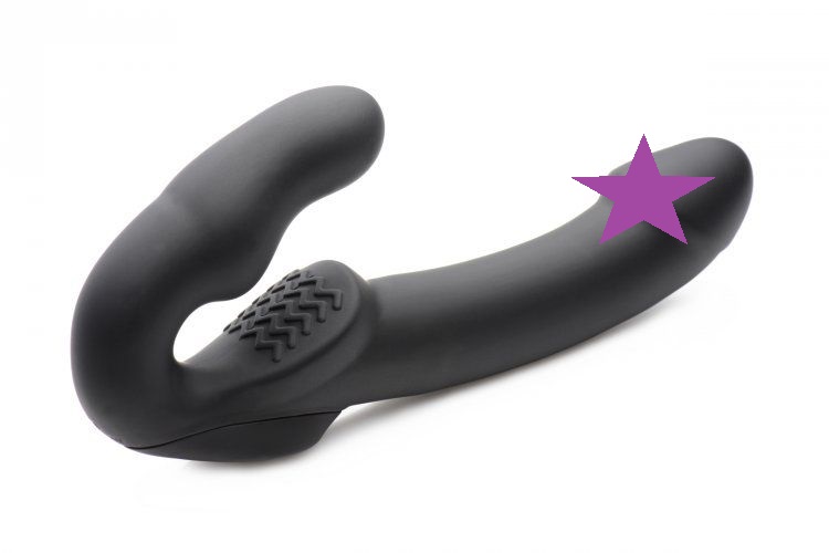 Ensure the satisfaction of both you and your lover with an e... Strap U - Evoke Super Charged Vibrating Strapless Dildo - Black photo-2