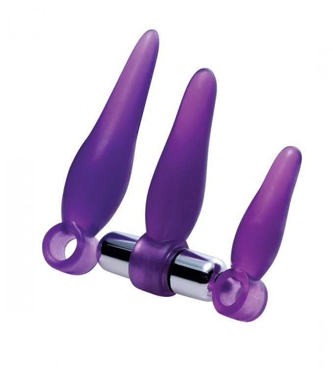 Ready to explore the intense pleasures of anal stimulation? ... Frisky - 3 Piece Vibrating Finger Rimmer Set - Purple photo-3